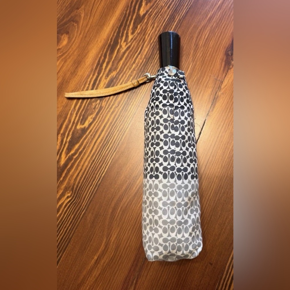 Coach Umbrella with Grey and Black Ombre Pattern and Monogram C Logo